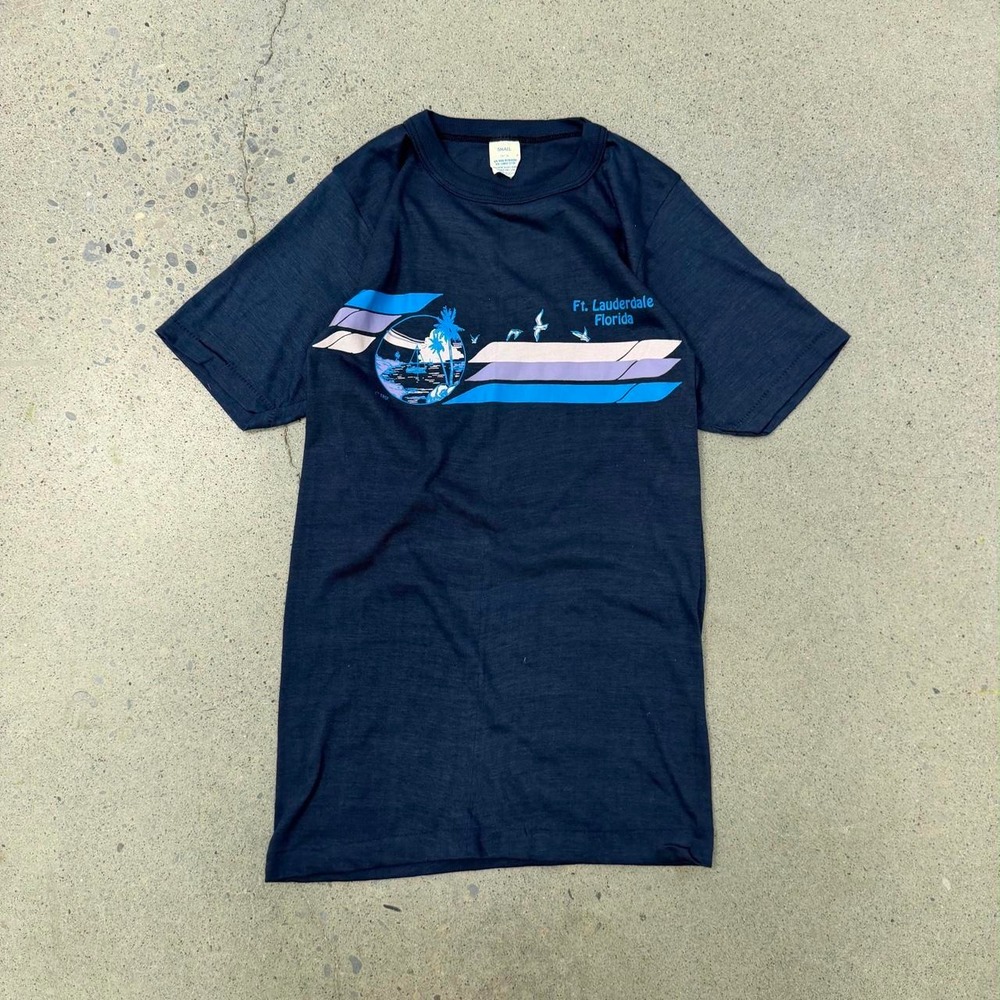 True Vintage 70s Ft Lauderdale Florida Surf T-Shirt (Size S)